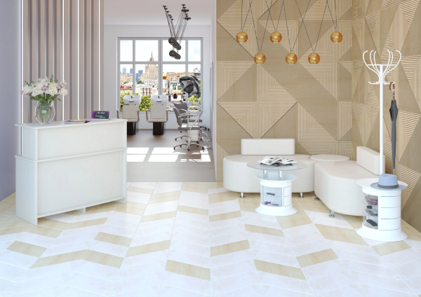 Проект оформления с стойкой Плаза и столиком Benito